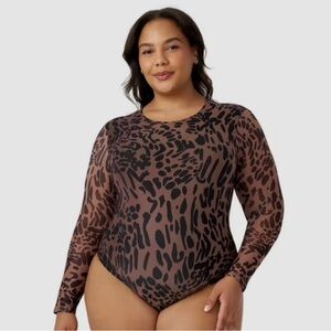 Leopard Print Long Sleeve Bodysuit